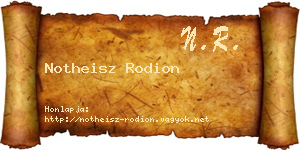 Notheisz Rodion névjegykártya